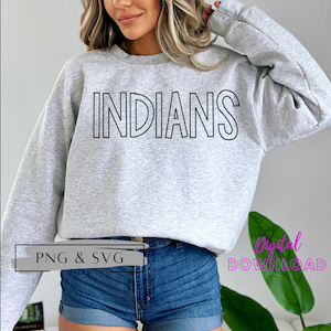 Indians PNG, Indians SVG, Indians Sublimation, mascot png, mascot svgs, Football PNG, Football svg, Files for Silhouette and Cruict
