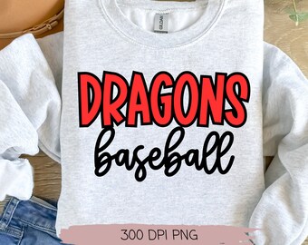 Dragons Baseball PNG file only.