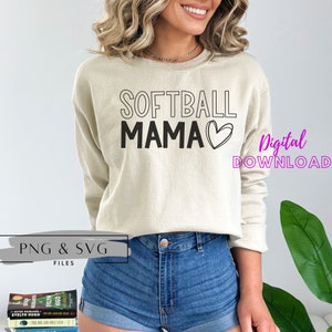 Softball Mama PNG, Softball Mama SVG, Softballl files,  softball mama png, Files for Silhouette and Cruict