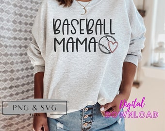 Baseball Mama SVG, Baseball Mama PNG, Baseball Mama Sublimation