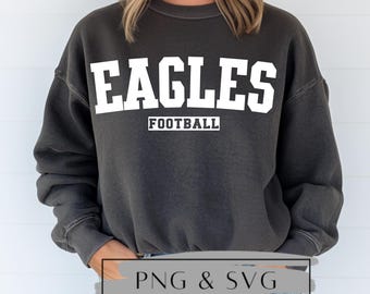 イーグルス SVG および PNG バンドル、イーグルス SVG、イーグルス png、イーグルス フットボール svg、フットボール png