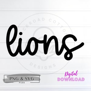 Lions SVG, Lions PNG, Lions football SVG, Lions Mascot svg