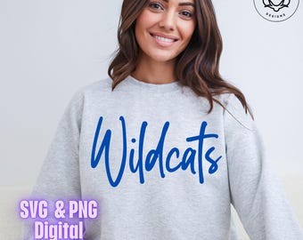 Wildcats SVG, Wildcats PNG, Wildcats Sublimation, Wildcats SVG and png Bundle, Back to School Design, School Spirit Files