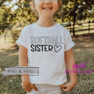 Softball sister PNG, Softball sister SVG, Softball files, sister t-shirt, sister png,  softball sister png, Files for Silhouette and Cruict