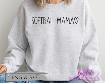 Softball Mama SVG and Png files, Softball Mom SVG and PNG