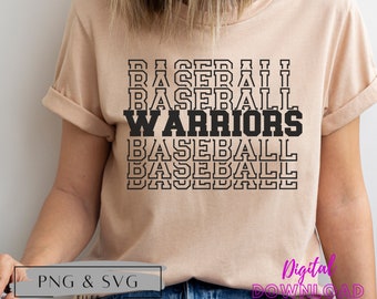 Warriors Baseball SVG and PNG Files