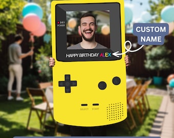 Gamer Birthday Photo Frame, Game Boy Photo Prop, Gameboy Birthday Photo Booth, Gamer Party Decor, Printable Digital Download