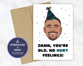 Jalen Hurts Birthday Card | Printable Birthday Card | Philadelphia Eagles Birthday Card | Instant Digital Download 5x7