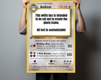 pokemon card photo prop This item is unavailable Pokemon Birthday Photo Frame Template