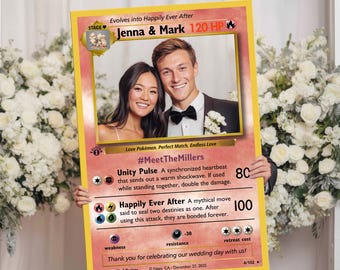 Pokemon Wedding Photo Frame Prop – Personalized Custom Pokemon