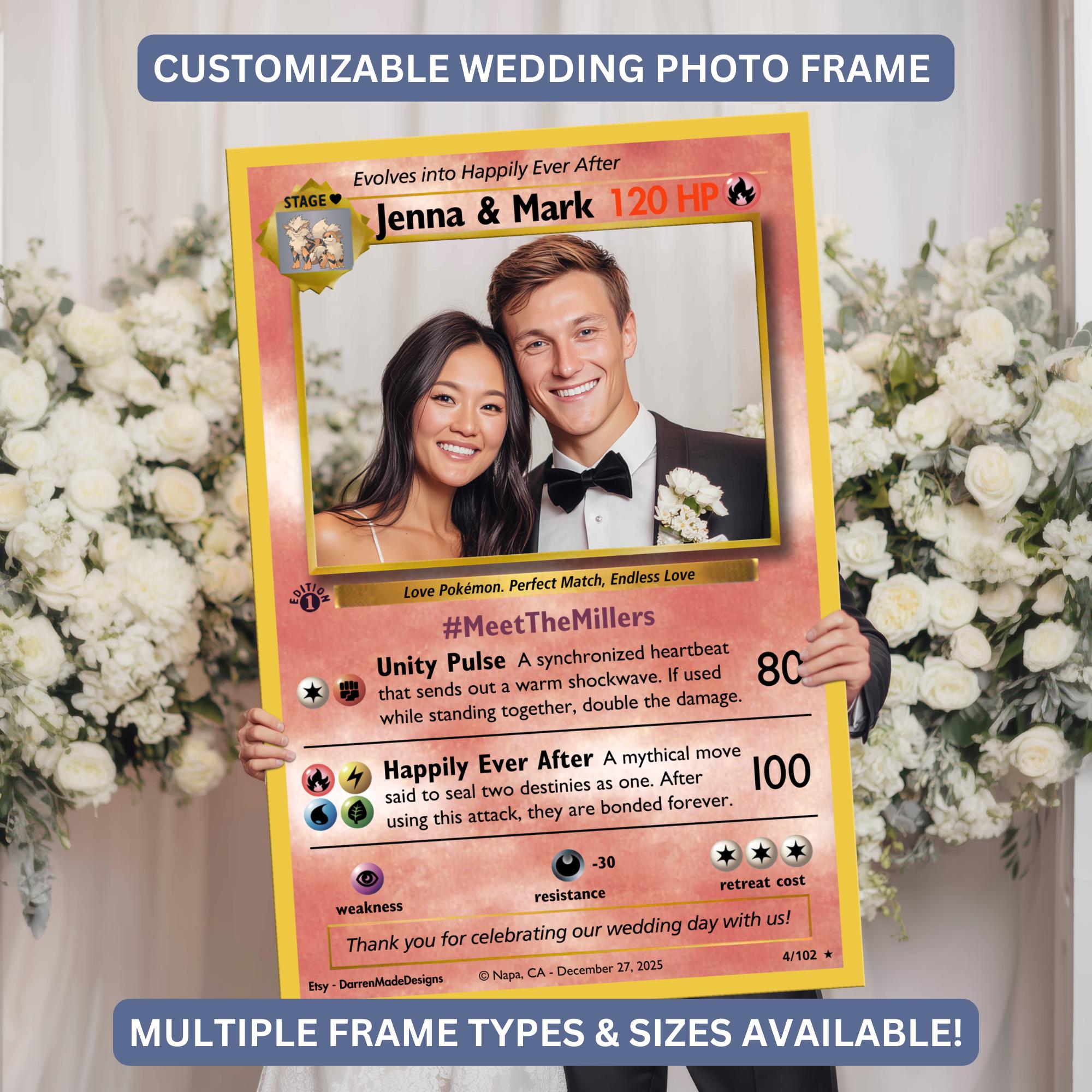 Pokemon Wedding Photo Frame Prop – Personalized Custom Pokemon