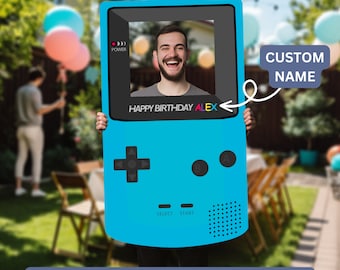 Gamer Birthday Photo Frame, Game Boy Photo Prop, Gameboy Birthday Photo Booth, Gamer Party Decor, Printable Digital Download