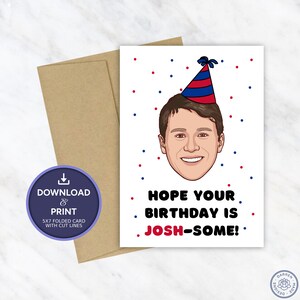 Josh Allen Birthday Card | Printable Birthday Card | Buffalo Bills Birthday Card | Instant Digital Download 5x7