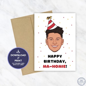 Patrick Mahomes Geburtstagskarte | Druckbare Geburtstagskarte | Kansas City Chiefs Geburtstagskarte | Sofortiger digitaler Download 5x7