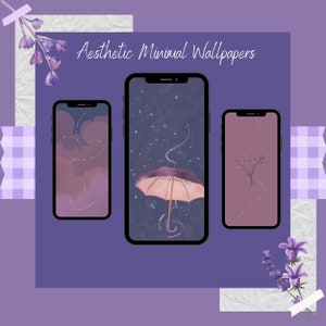 Aesthetic Digital Phone wallpaper, Lavender theme, Simple wallpaper, IOS and android compatible