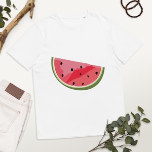 Wassermelone Palästina Flagge - Karte von Palästina Unisex Bio-Baumwolle T-Shirt