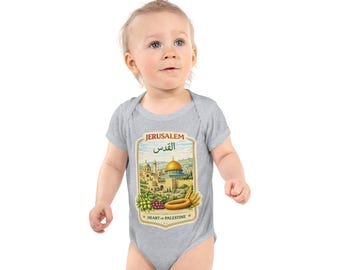 Body infantil Jerusalém Palestina القدس Macacão infantil árabe Terra Santa Roupa infantil presente para bebê palestino