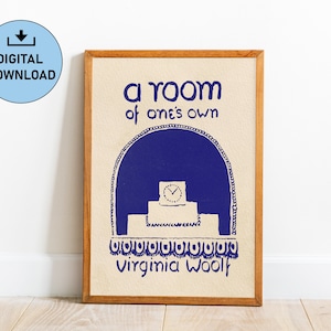 A Room of One's Own by Virginia Woolf, 1st Edition wall art for study decor printable