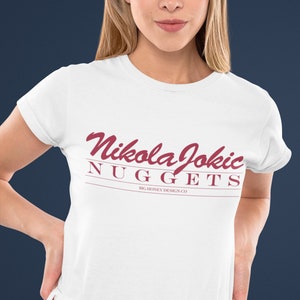 Denver Nuggets Nikola Jokic | Big Honey Design Co | NBA Basketball | Women&#39;s The Boyfriend Tee