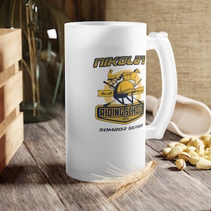 Nikola Jokic Horse Love: 16oz Frosted Beer Mug NBA Star&#39;s Passion Meets Quality Craftsmanship in a Frosted Glass Beer Mug