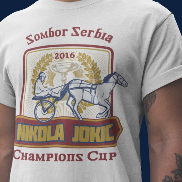 Jokic Shirt Unique Denver Nuggets Nikola Jokic Horse Racing Shirt | Retro Trendy Vintage | Unisex Jersey Short Sleeve Tee