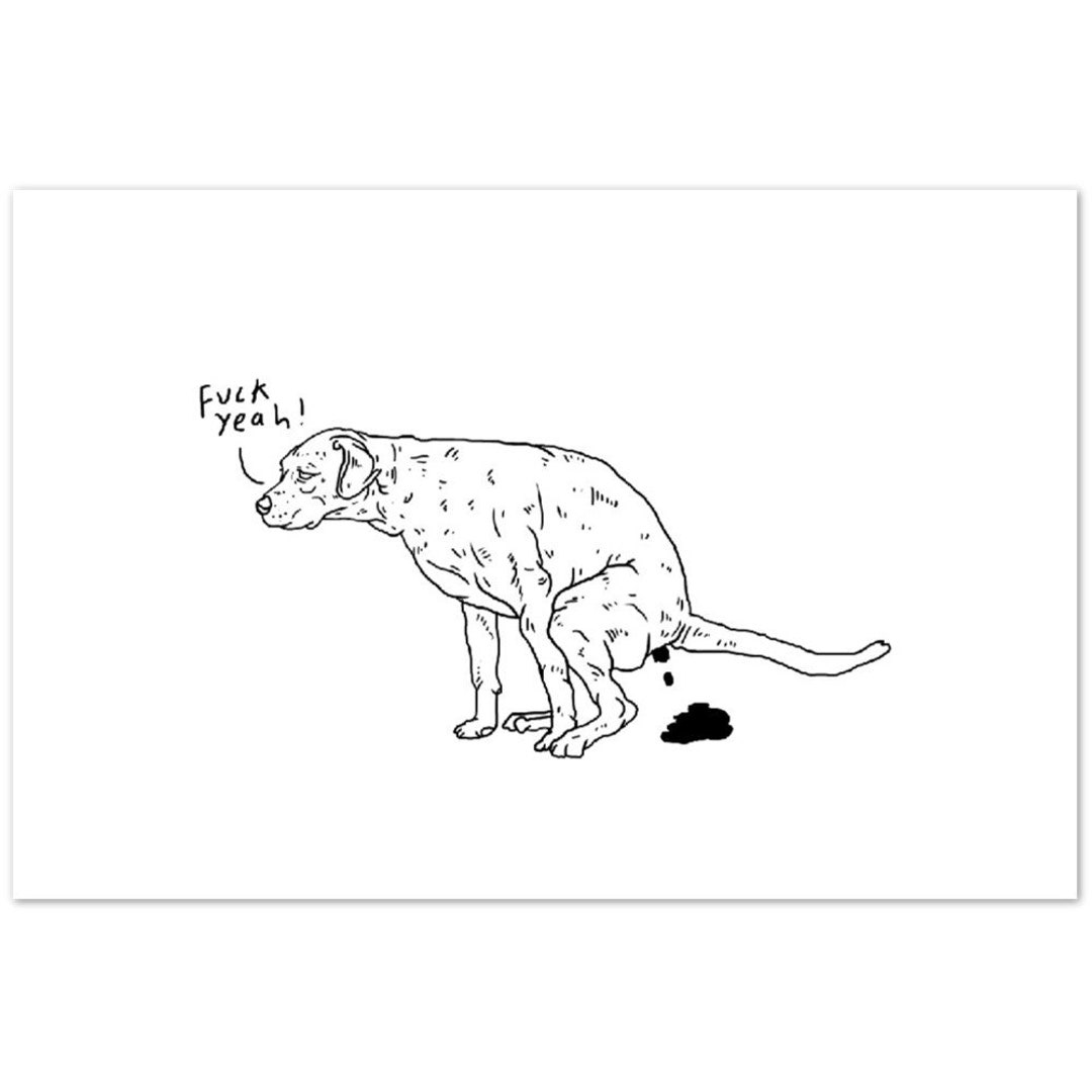 Dog Pooping Poster Funny Dog Wall Art, Dog Poop Print, Dog Dad Poster