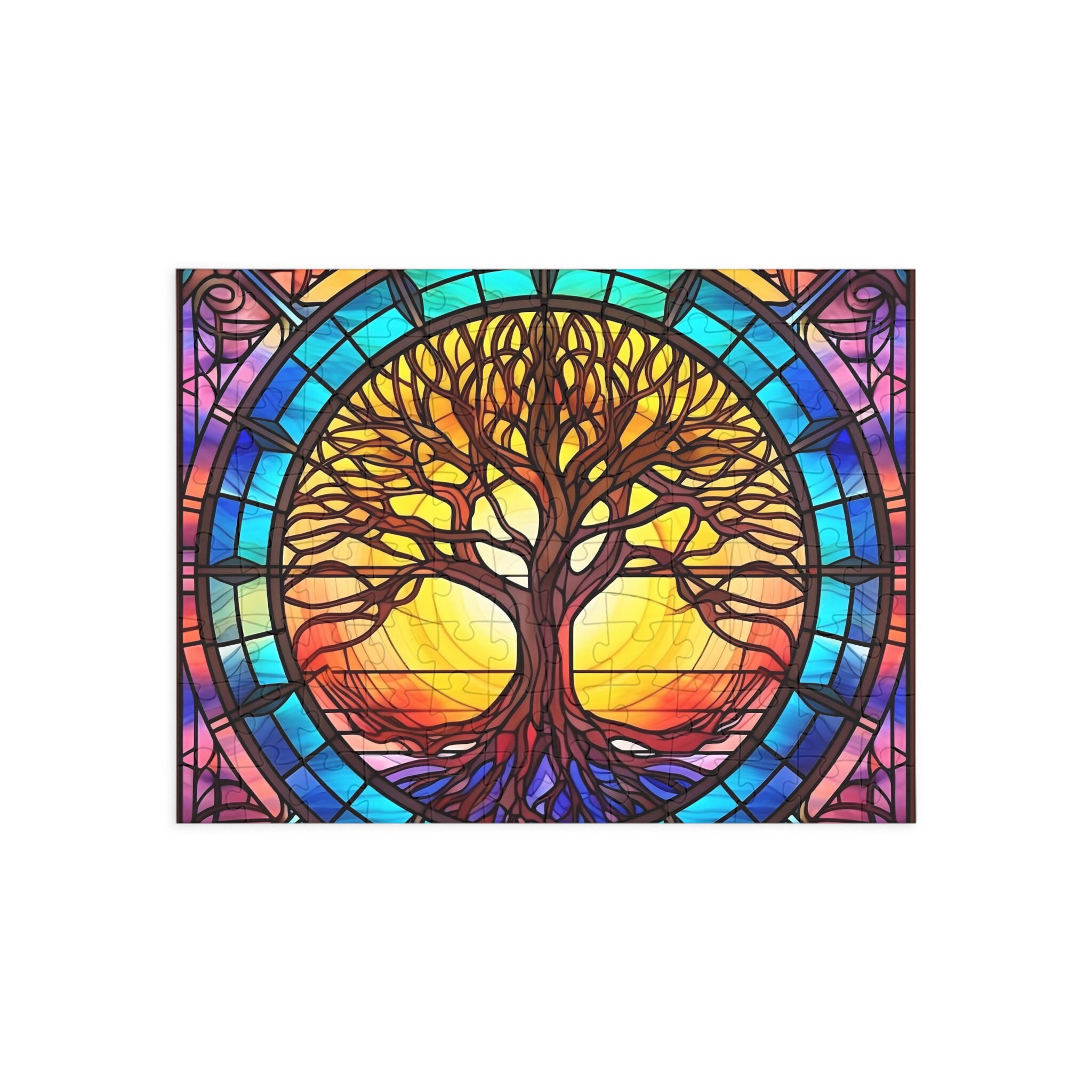 1000piece Stained Glass Tree of Life Puzzle Symbolic Jigsaw for