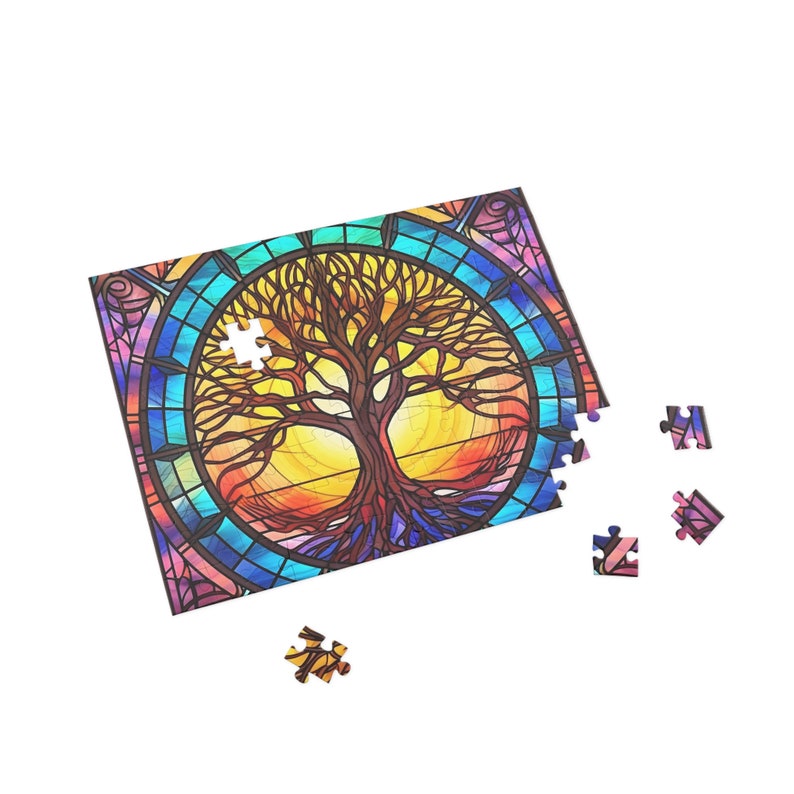 1000piece Stained Glass Tree of Life Puzzle Symbolic Jigsaw for