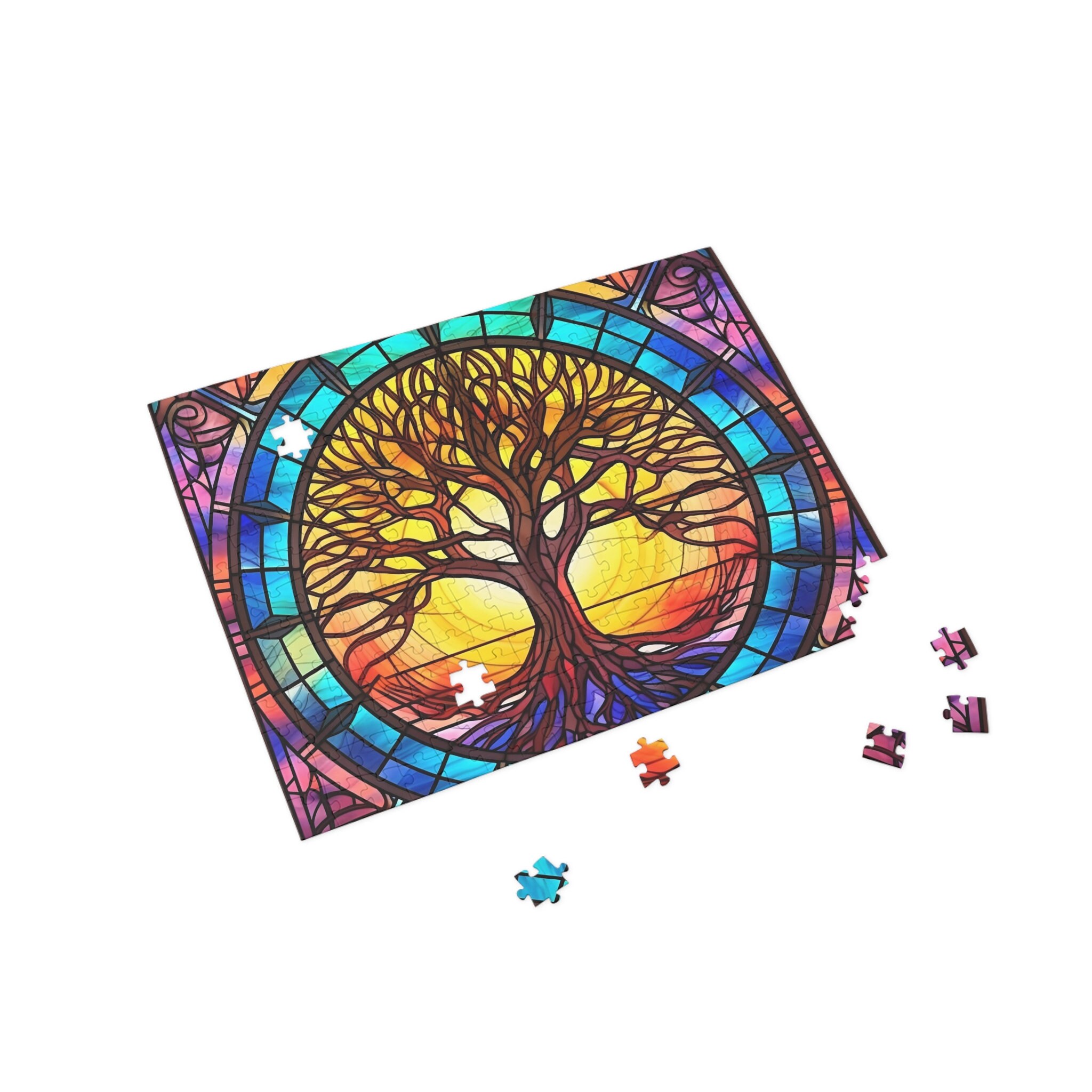 1000piece Stained Glass Tree of Life Puzzle Symbolic Jigsaw for