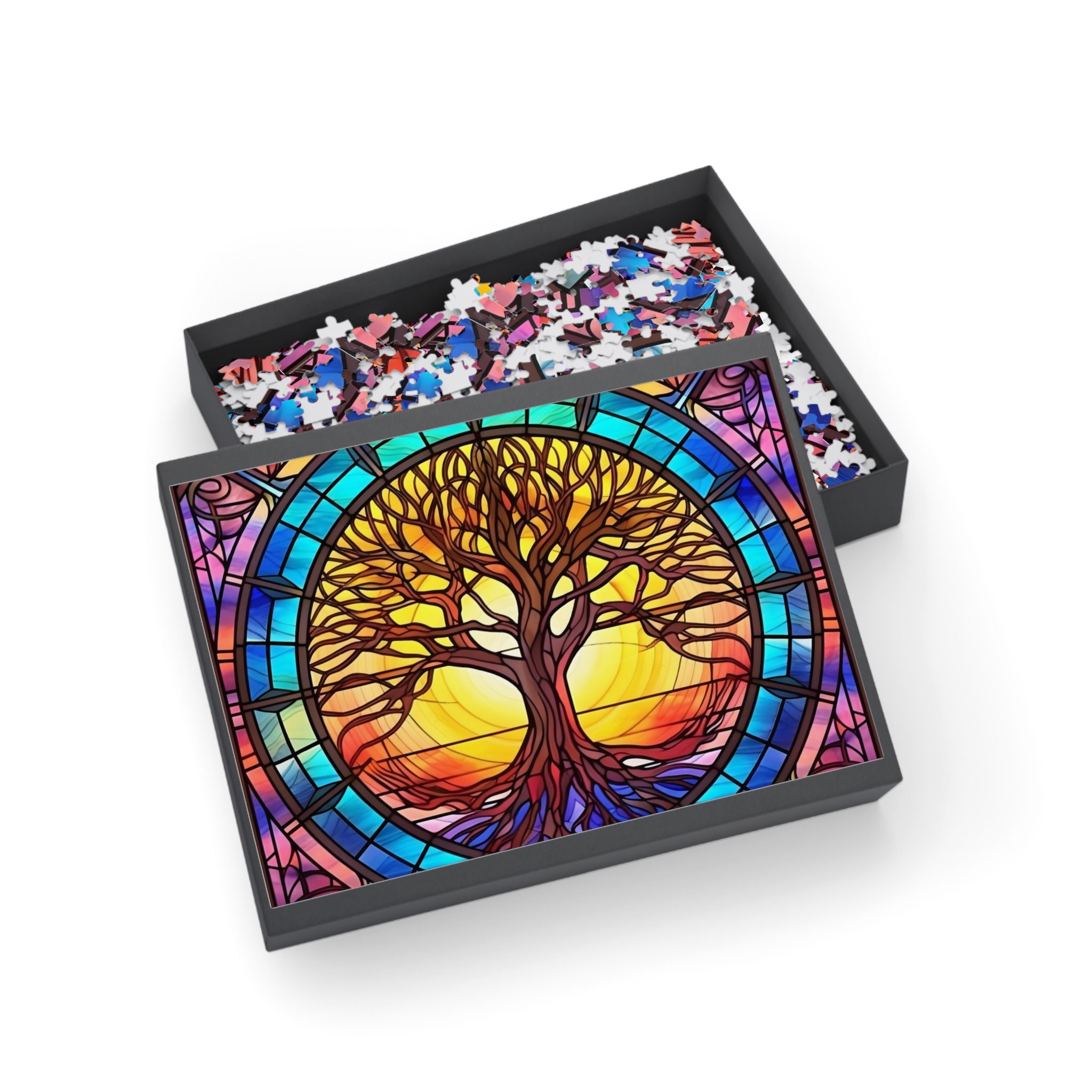 1000piece Stained Glass Tree of Life Puzzle Symbolic Jigsaw for