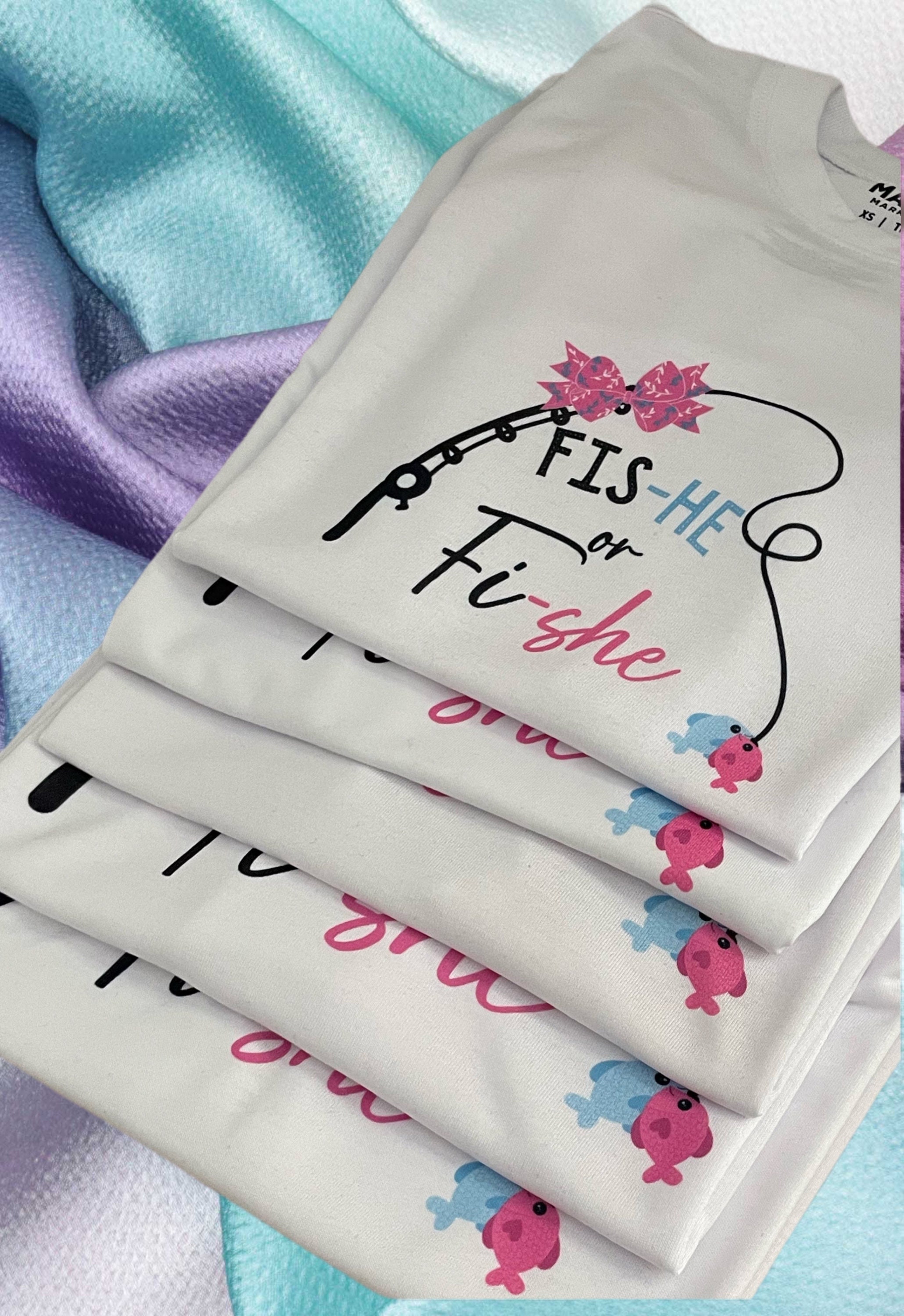 Gender Reveal Fishing Theme Boy or Girl Fis-he Fi-she Shirts - Etsy
