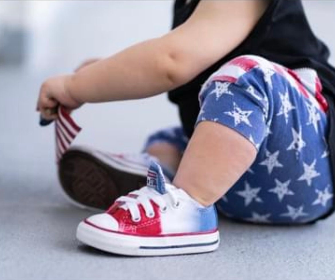 Patriotic Converse July 4th Independence Day 4th of July Etsy