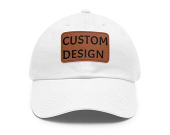Gorra con parche de cuero, gorra de papá personalizada, gorra de béisbol bordada, snapback personalizado, gorra de regalo para hombre