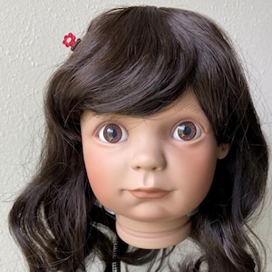 Puppe Perücke Größe 14 &quot;- 15&quot; Danielle Passt die meisten 14 &quot;-15 &#39;&#39; Puppenkopf für Sammlerpuppe Classic Doll Antique Doll Vintage Doll dunkelbraun Kemper