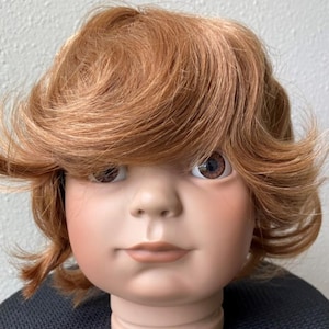 Doll wig size 16&quot;-17&quot; Boy For 16&quot;-17&#39;&#39;doll head for Collectible Doll Classic Doll Antique Vintage Strawberry Blonde Natural Human Hair Imsco