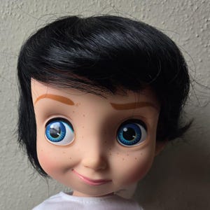 Puppe Perücke Größe 14 &quot;- 15&quot; Kelly - Passend für die meisten 14 &quot;- 15 &quot;&quot; Puppenkopf für Sammlerpuppe Klassische Puppe Antike Puppe Vintage Puppe Schwarze Global Perücke
