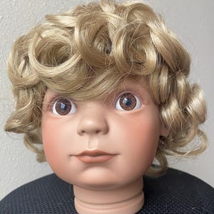 Doll wig size 16&quot;-17&quot; BRITTANY Fits most 16&quot;-17&#39;&#39; doll head for Collectible Doll Classic Doll Antique Doll Vintage Doll Wig Blonde Monique