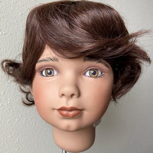 Doll wig size 16&quot;- 17&quot; Boy Fits most 16&quot;-17&#39;&#39; doll head for Collectible Doll Classic Doll Antique Doll Vintage Doll Natural Human Hair Imsco