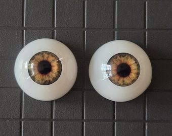 Doll eyes Amber pair size from 22 to 26mm - Classic Doll eyes Vintage Doll eyes Collectible Doll eyes Stationary Doll eyes Reborn eyes