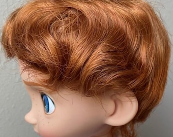 人形用ウィッグ サイズ 14インチ - 15インチ トレーシー 14インチ - 15インチの人形の頭にフィットします コレクタブル人形、クラシック人形、アンティーク人形、ヴィンテージ人形用 キャロットレッド ケンパーウィッグ