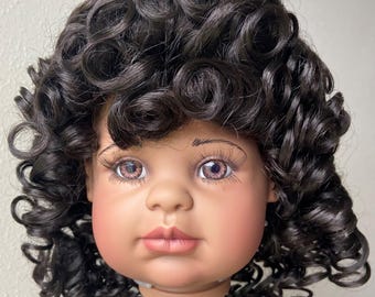 Doll wig size 16"-17" Alyssa Kemper -Fits most 16"-17'' doll head for Collectible Doll Classic Doll Antique Doll Vintage Doll Dark Brown
