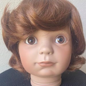 Doll wig size 16&quot;-17&quot; Baby Boy Fits 16&quot;-17&#39;&#39; doll head for Collectible Doll Classic Doll Antique Doll Vintage Doll Auburn Kemper doll Wig