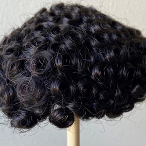 Doll wig size 14&quot;-15&quot; Afro -Fits most 14&quot;-15&#39;&#39; doll head for Collectible Doll Classic Doll Antique Doll Vintage Doll Dark Brown