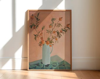 Persimmons in a Vase Painting | Fine Art Print