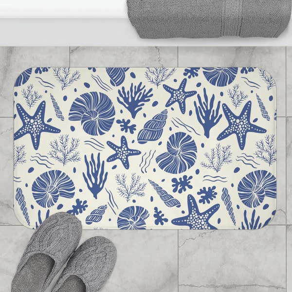 Coral Bath Mat Etsy