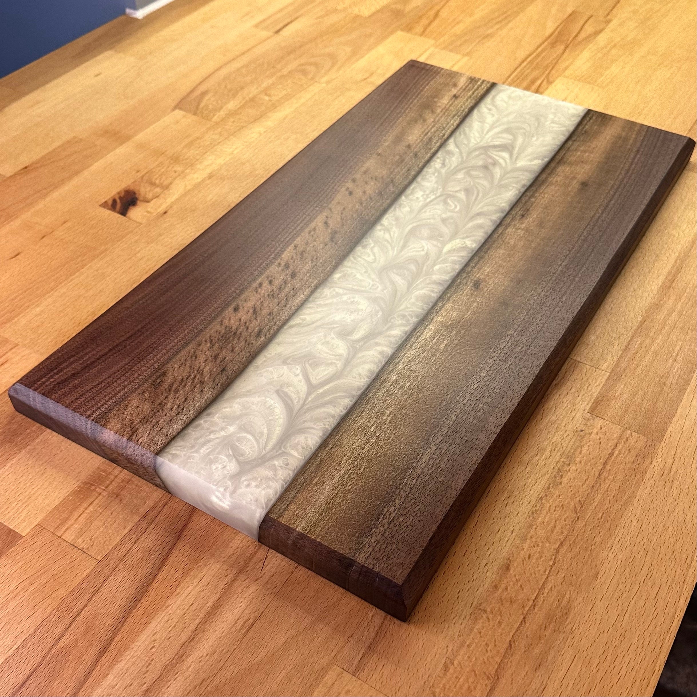 Extra Large Wood Cutting Board With Feet, Pocket Handles and Juice Groove,  24x18x1.25 Inches Thick Cutting Board Handmade in the USA 