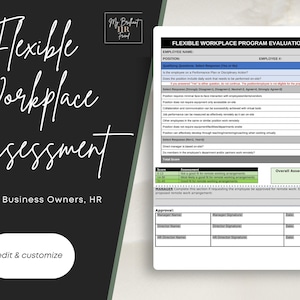 Remote, Flexible, Virtual, Hybrid, Work from Home Assessment | Employee HR Policy | Human Resources Documents | Printable Form | Word | Edit