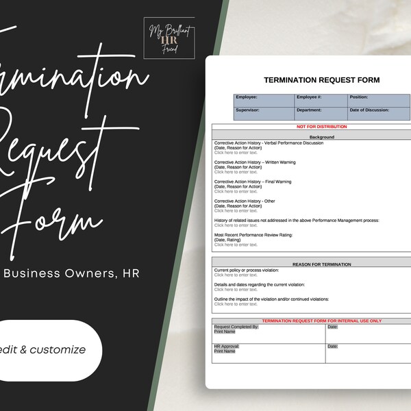 Employee Termination Form - Etsy