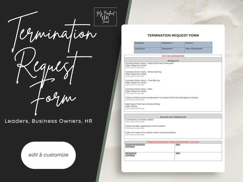Employee Termination Request Form Performance Management Employee