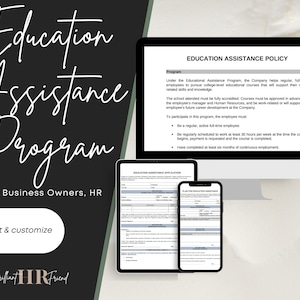 Education Assistance Program | Employee Handbook | Benefits | Human Resources | HR Templates | Printable Forms | Word | Editable Documents